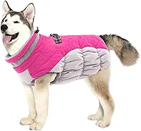 Vista 52 de Lelepet Abrigo cálido para perro, abrigo de invierno para perro, chaqueta impermeable para perros con arnés integrado reflectante para mascotas