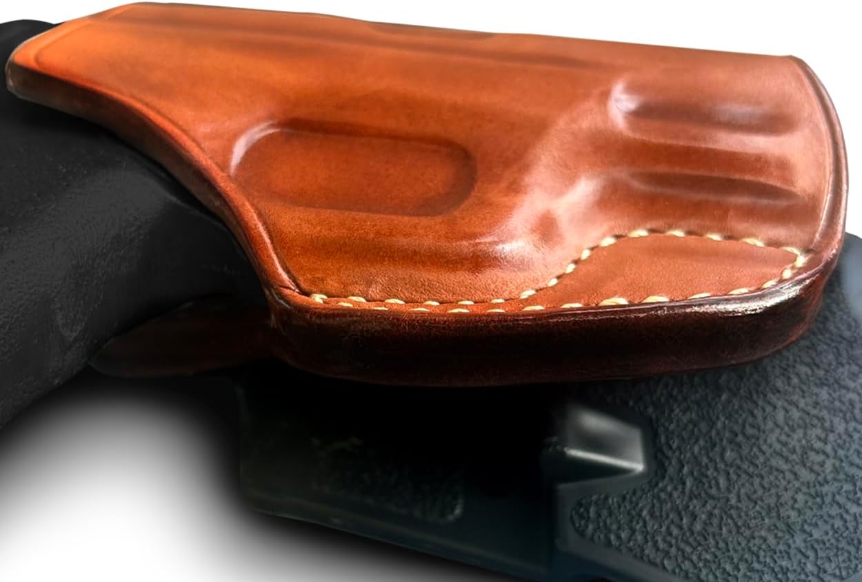 Masc Premium Leather Paddle Holster for Hellcat 3-inch, Right-Hand Draw, Brown #1524#