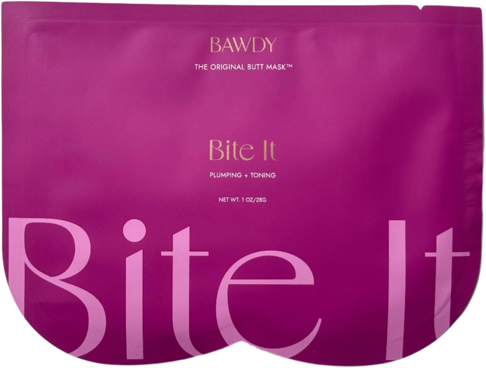 BAWDY Bite It - Plant Based Collagen Butt Mask - Hydrating + Toning Beauty Treatment - 2 Sheets, One for Each Cheek - Clean Beauty Mask for Your Butt (2 Sheets - Single Use)