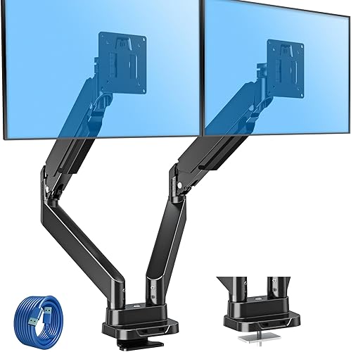 Miniatura 1 de MOUNTUP Brazo de monitor ultraancho para pantalla curva de 22 a 43 pulgadas, soporta 2.2 a 33 libras, soporte de escritorio para monitor resistente,