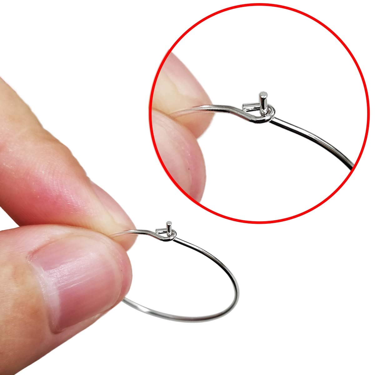 25mm Silver Plated Wine Glass Charm Rings Earring Hoops for Jewelry Making Craft Art DIY Your Wine Glass Marker Supplies Wedding Birthday Party Festival Favor(Pack of 100)