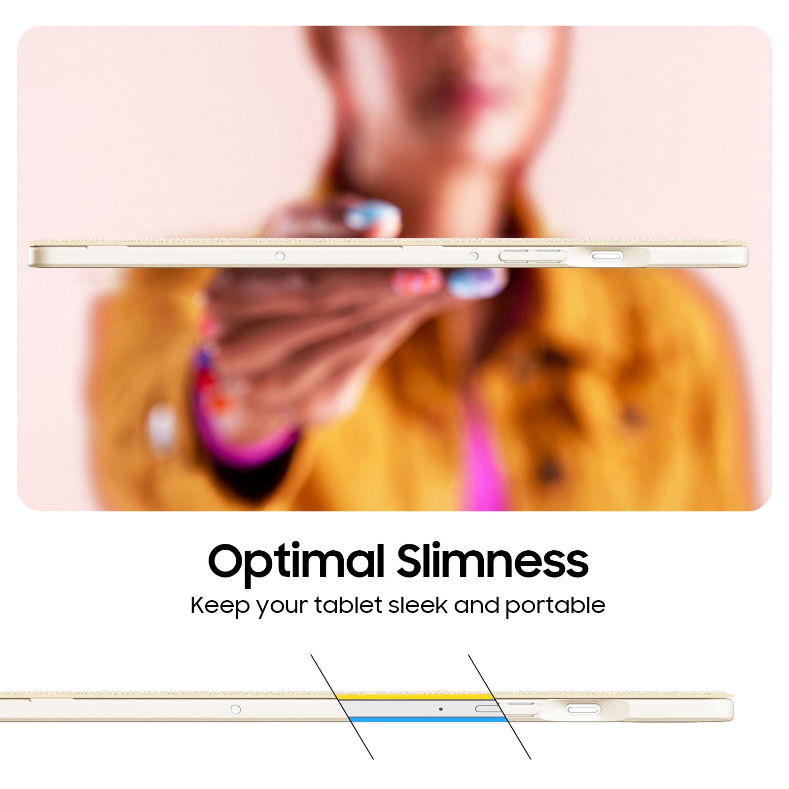 FINTIE Hybrid Slim Case for Samsung Galaxy Tab S10 Lite/ S10 FE 2025/ S9 FE 10.9 Inch/ S9 11 Inch 2023 with S Pen Holder, Shockproof Cover with Clear Back Shell, Auto Wake/Sleep, Starlight