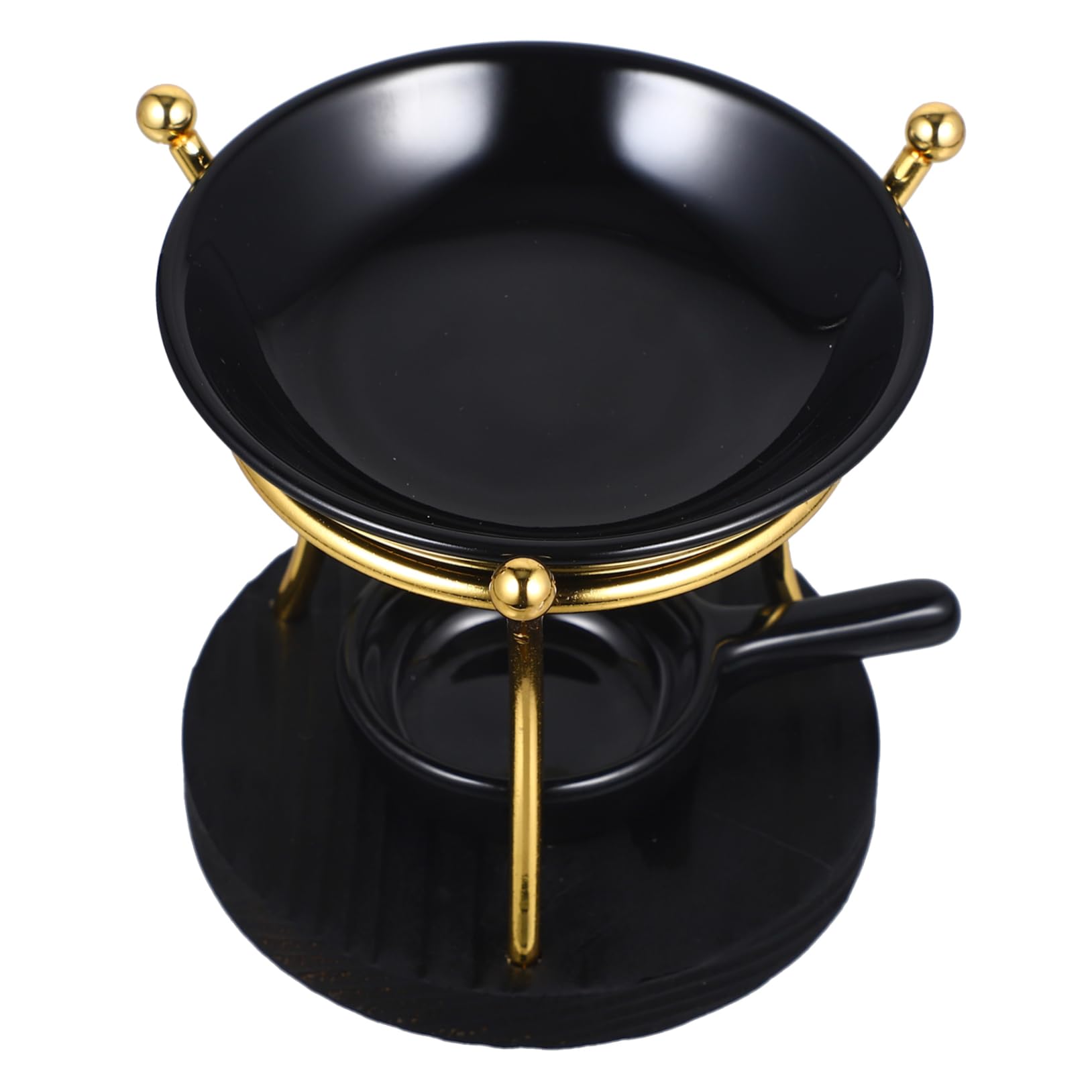 PRETYZOOM 3 Piezas Base De Madera Arte del Hierro Estufa De Aromaterapia Difusor De Aroma Candelabros Candelabros Calentador De Cera De Cerámica Calentador De Fragancia De Cerámica