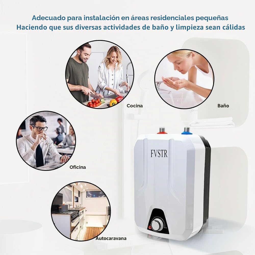 Calentador de agua eléctrico FVSTR-Wisee de 230 V y 2000 W, 8 litros, para encimera pequeña bajo fregadero, RV TR de 2,0 kW, cocina para remolque sin fin, sitio compacto