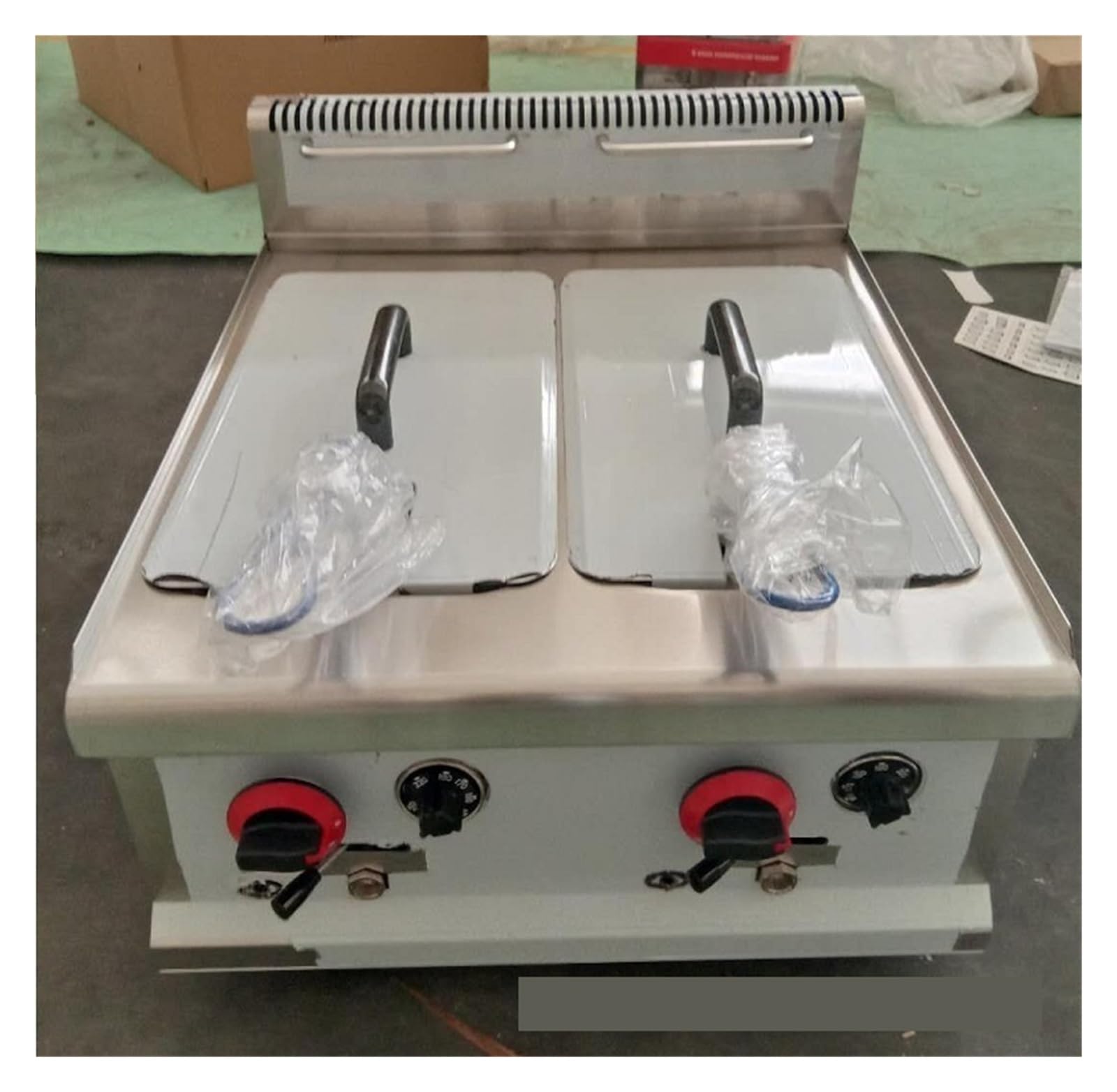 Freidora comercial con cesta, restaurante o freidora doméstica, extraíble de acero inoxidable gran capacidad for mostrador Cocina Fácilmente Una Gran Variedad Alimentos(GF-72A 660 * 650 * 480mm)