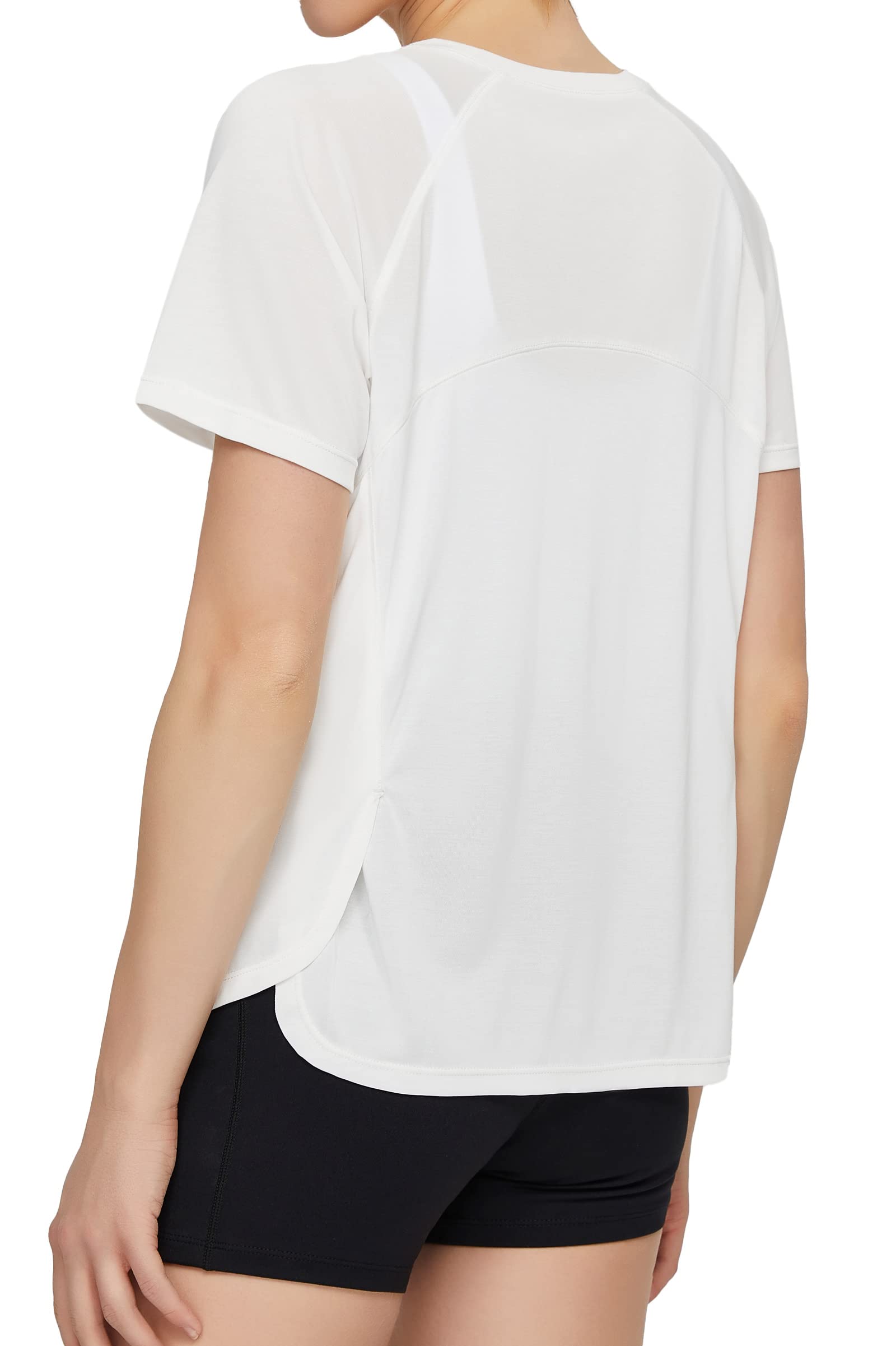 THE GYM PEOPLEWomen's Short Sleeve Workout Shirts Breathable Yoga T-Shirts with Side Slits Athletic Tee Tops