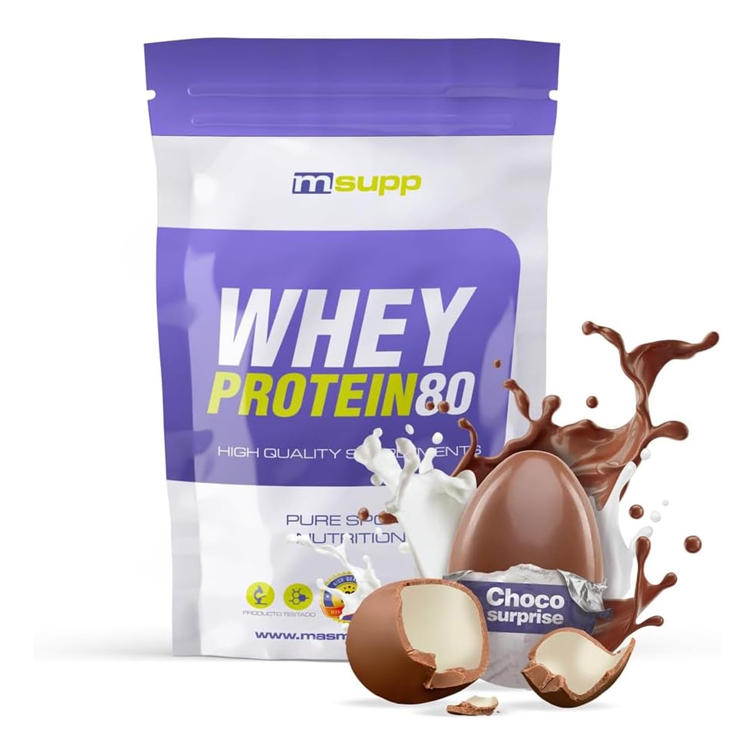 MASmusculo - Whey Protein80-500 g - Choco Surprise - Suplemento Deportivo Puro de Calidad - Proteína Whey - Con Lacprodan de Arla y Suero de Leche - Ayuda a Aumentar la Masa Muscular — view 42