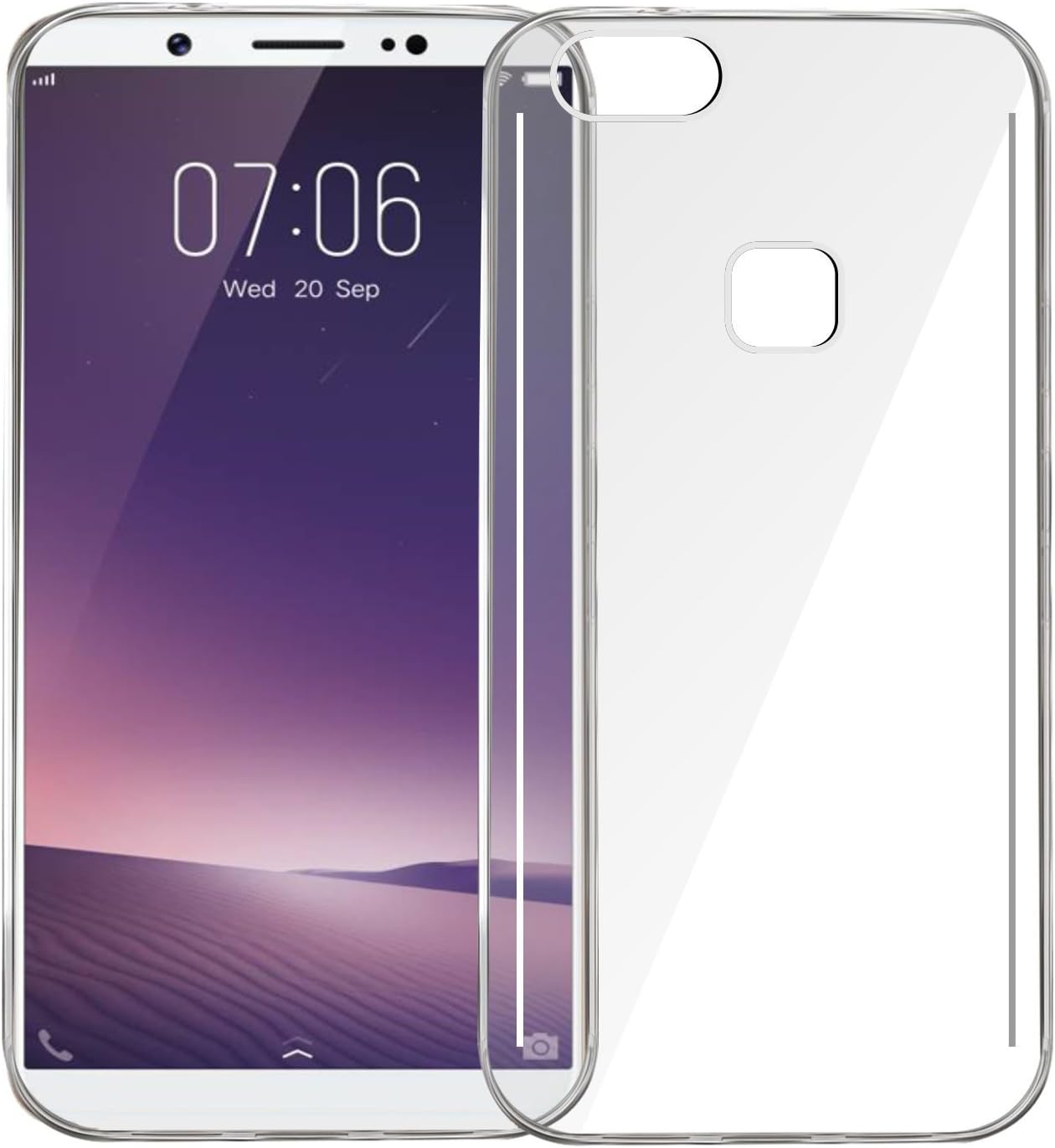 InkTree® Soft Silicone Crystal Clear Transparent Soft Back Case Cover for Oppo F5