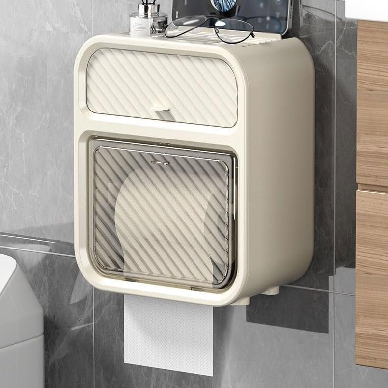Boîte à papier toilette crème tiroir rouleau salle de bain luxe léger