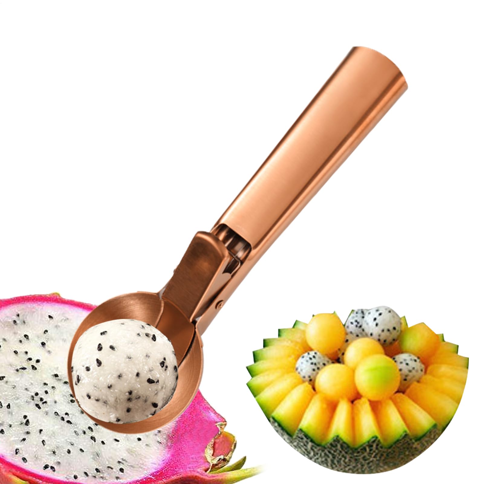 Eiscreme-Portionierer Edelstahl Mit Rutschfestem Griff Und Robuster | Portionierlöffel Für Dessert Buffet Party Küche Zuhause Teig Süßigkeiten Popcorn Wassermelone