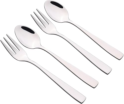 Begale 12 cucharas de té de acero inoxidable y tenedores para pastel de aperitivos, 6 tenedores de degustación + 6 cucharaditas