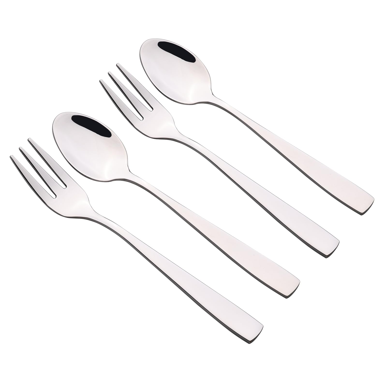 Begale 12-piece Stainless Steel Tea Spoons and Tasting Appetizer Cake Forks