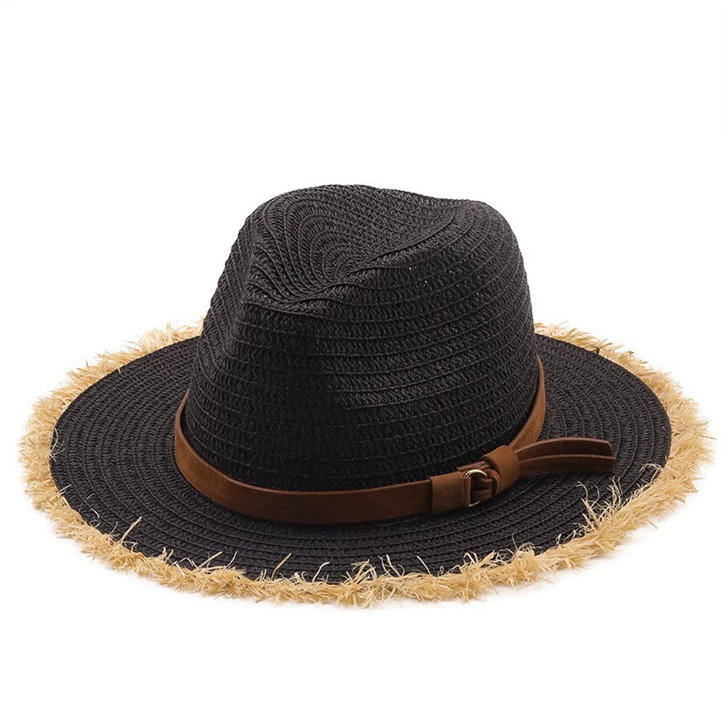 Chapeau de paille Fedora à large bord style décontracté chic pour l'été - 8