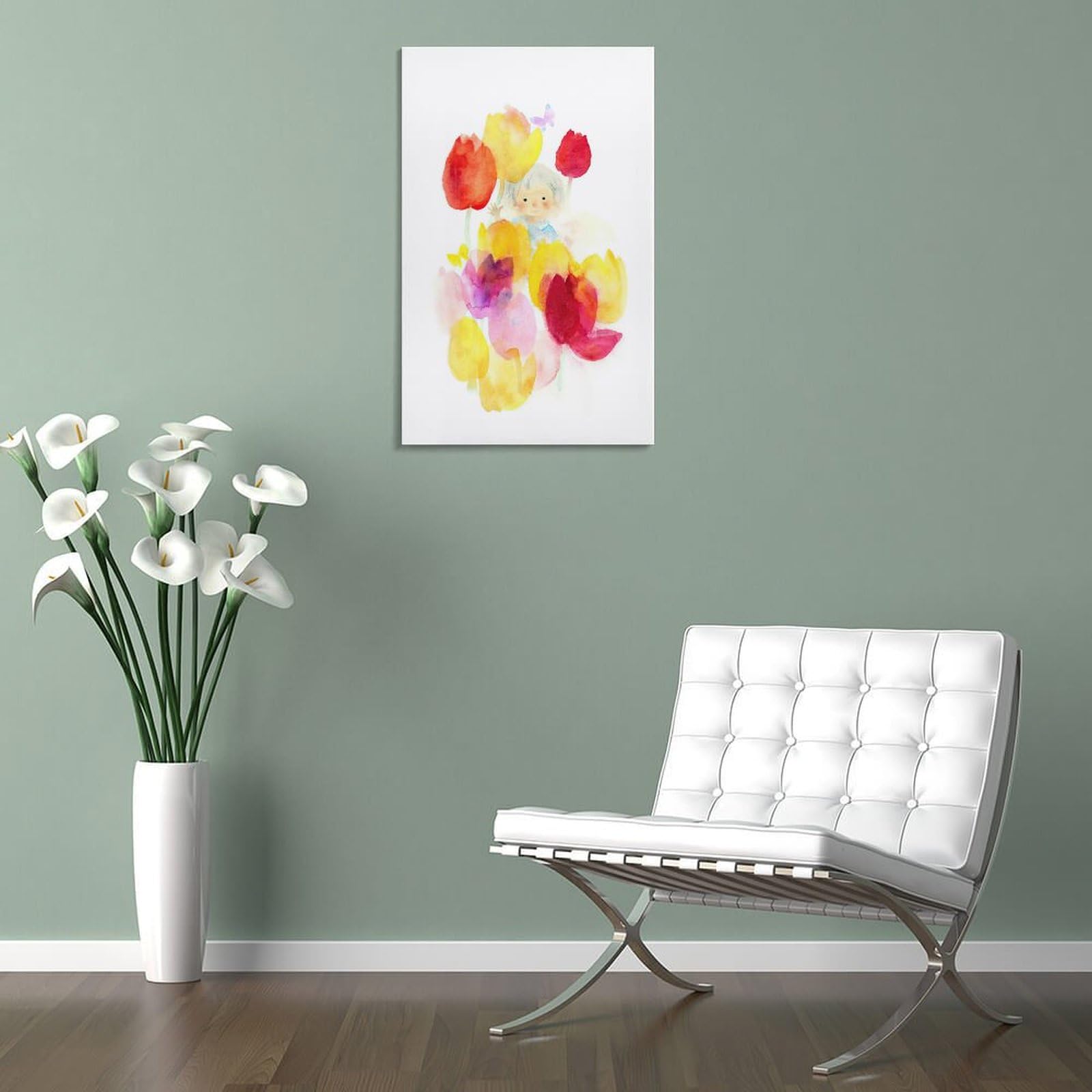 Amazon.co.jp: いわさきちひろ 水彩画 子供 花 ポスター (10) アート