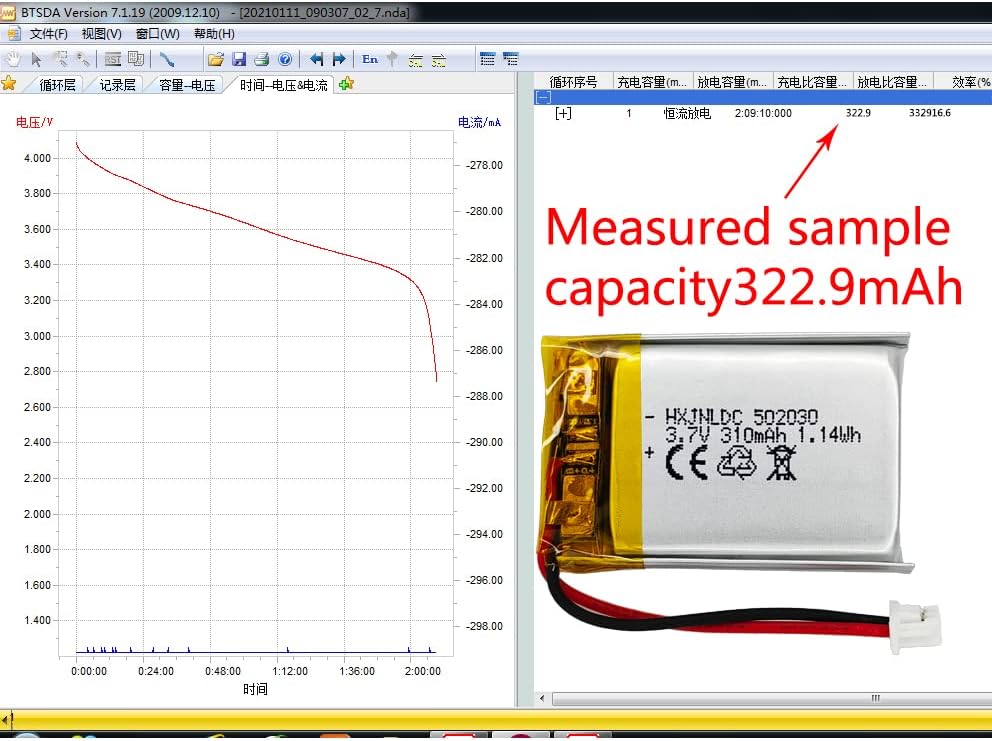 Miniatura 5 de Batería de 3.7 V 310 mAh 502030 para VXI BlueParrott B250-XT Auriculares Bluetooth Reemplazo de batería dashcam Nextbase Dash cam 402G 412GW 512G
