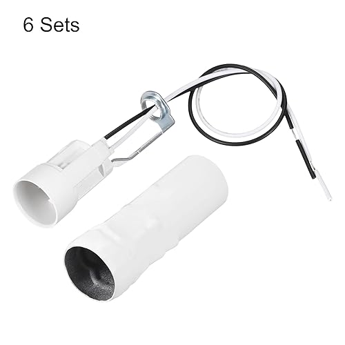 Miniatura 2 de uxcell Juego de 6 fundas para portalámparas E14 con alambre de 3 pulgadas de alto, color blanco