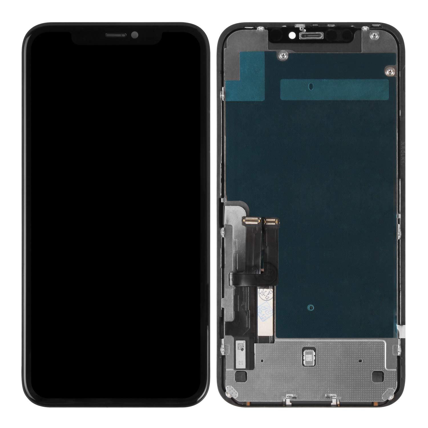 Zamiennik ekranu LCD kompatybilny z iPhone 11 6,1 cala (model A2111, A2223, A2221), wyświetlacz LCD 3D, ekran dotykowy, zestaw naprawczy z narzędziami + szkło hartowane (AMOLED czarny)