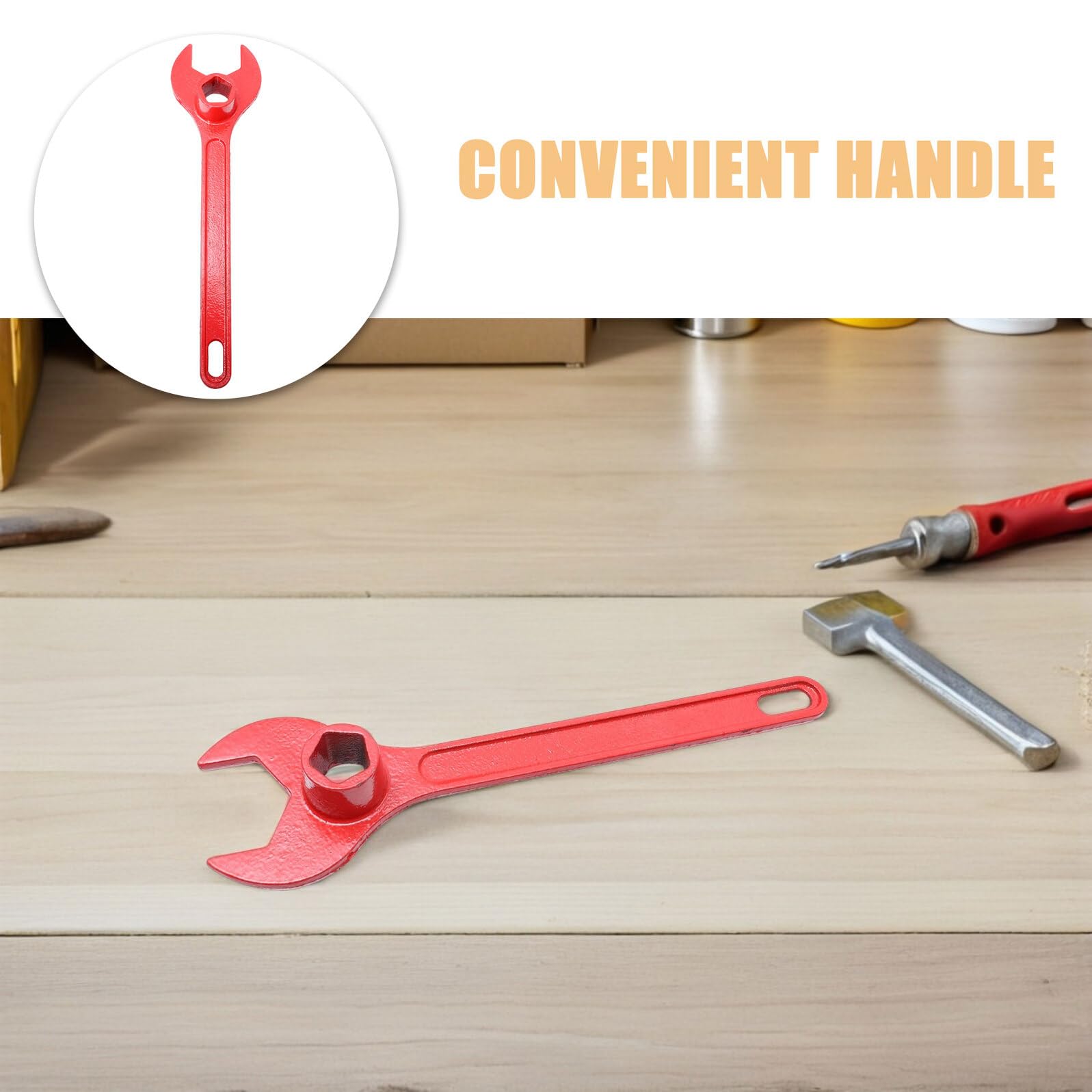 Llave Hexagonal para Hidrantes contra Incendios Herramienta Metálica Roja de Gran Tamaño Resistente y Multifunción para Uso Exterior Emergencias y Rescates