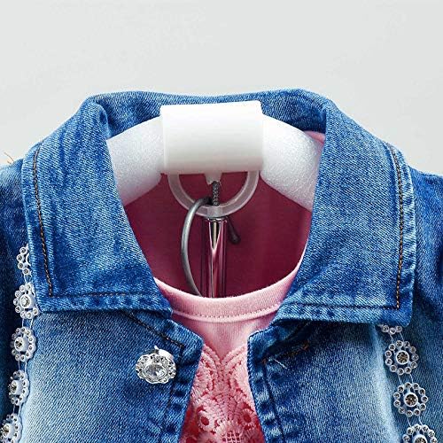 Peacolate Spring Autumn Little Girls Clothing Set 3pcs Long Sleeve T-Shirt Denim Jacket and Jeans - Image 6