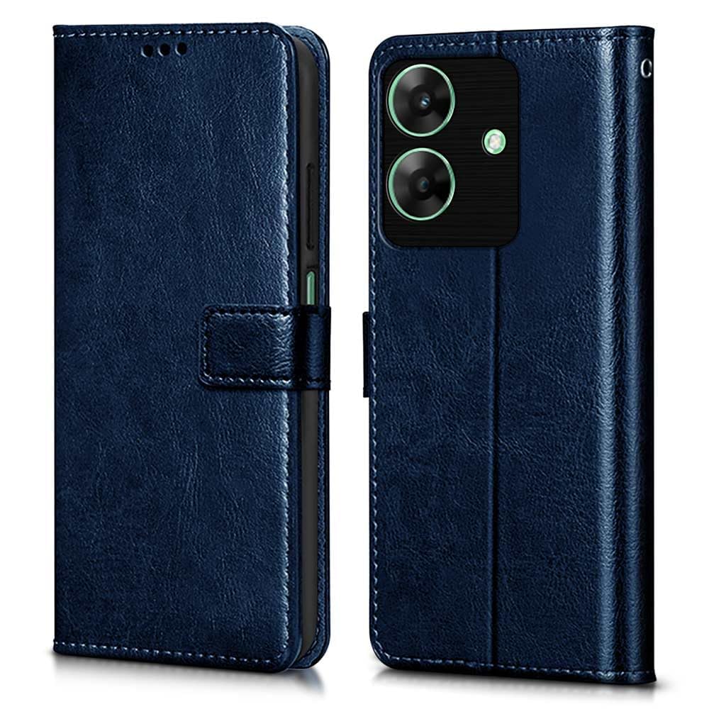 TOUCCH Flip case for Realme Narzo N61 | Realme C61| Leather Finish Cover & Flexible Stand Design | Card and Money Pocket | Blue TOUCCH Flip case for Realme Narzo N61 | Realme C61| Leather Finish Cover & Flexible Stand Design | Card and Money Pocket | Blue