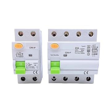 Electric Vehicle EV Charging Pile Residual Current Breaker DC RCCB RCD 2P/4P 63A 30mA Type B 6KA Din Rail Earth Leakage2 Pole 30 mA,40A
