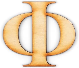 2 Pack Official Greek Wooden Letters for Crafts, Phi - 2" Classic Font Single Layer Wooden Greek Letters - Precision Cut Natural Wood Letter for Sorority/Fraternity Paddles and DIY Projects