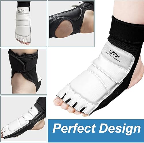 Miniatura 6 de LangRay Juego de guantes de karate y equipo de combate de Taekwondo, protector de pies de boxeo de karate y guantes de medio dedo para artes