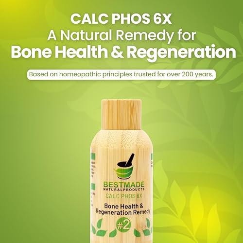 Miniatura 2 de Bestmade Natural Products Calc Phos 6X, remedio homeopático de sal celular para la salud ósea y regeneración - Ayuda con problemas de crecimiento,
