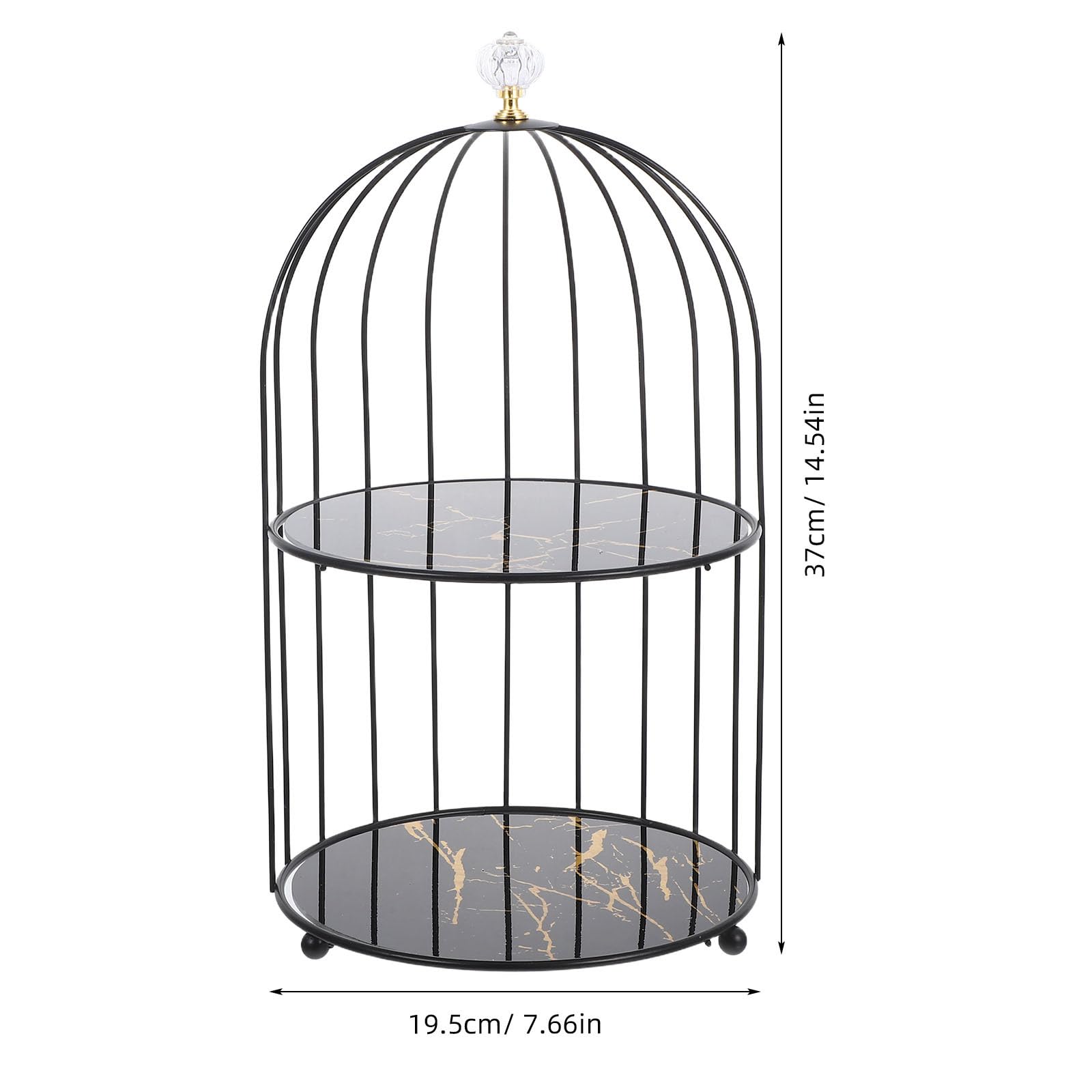 Gatuida Soporte para cupcakes con forma de jaula de pájaros, de metal, con mango de calabaza de cristal, para postres, decoración de bodas, fiestas y cumpleaños.