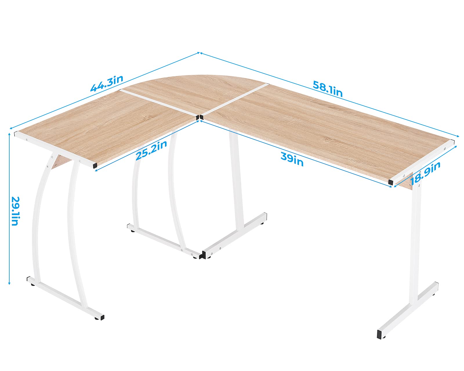 GreenForest L Shaped Gaming Computer Desk 58.1 inch, LShape Corner