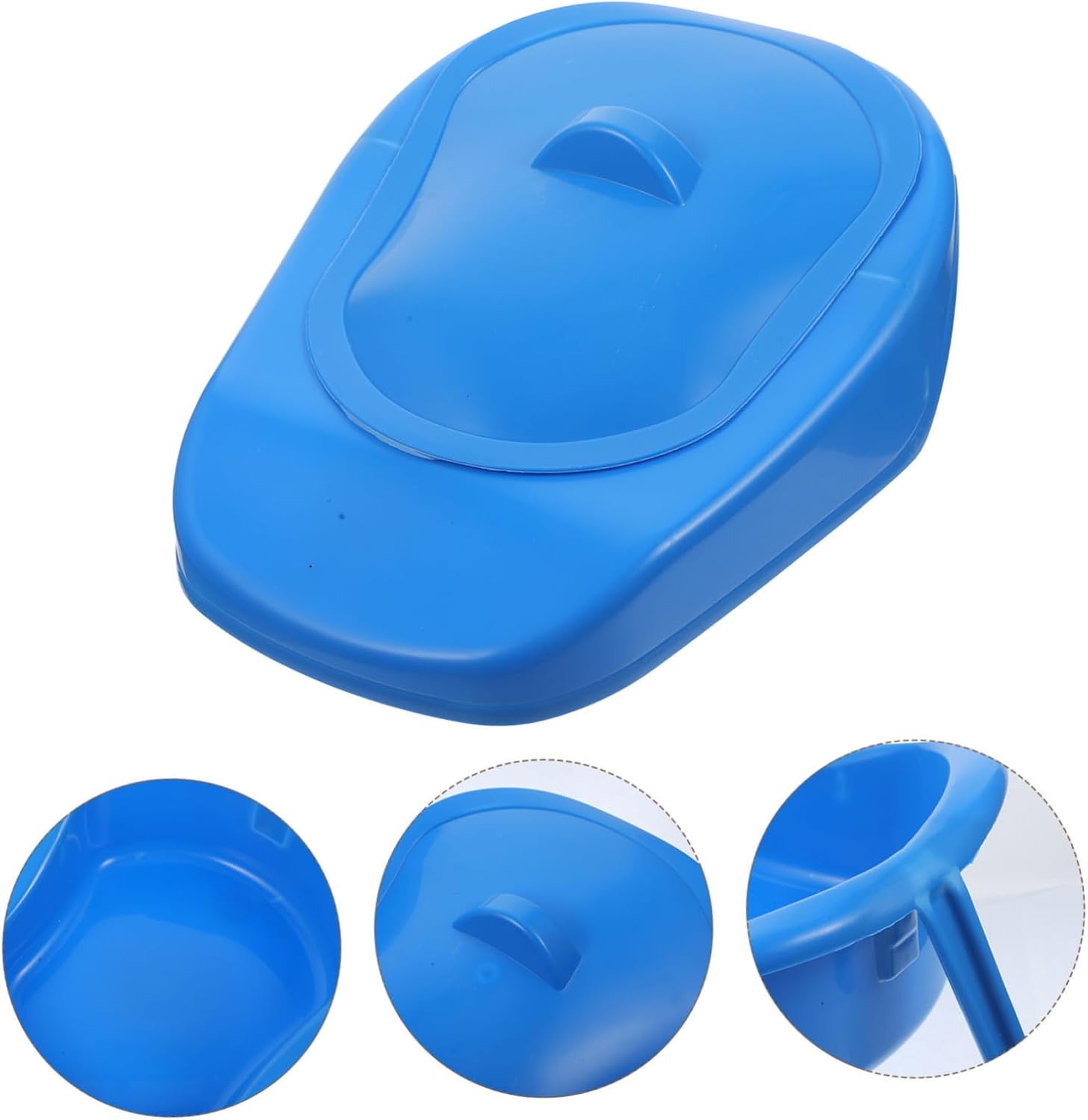 Plastic Bedpan with Lid for Patients and Elders Drop-Resistant Chamber Pot Lightweight Portable Toilet Pan for Women Pregnant Hospital Home Travel Use