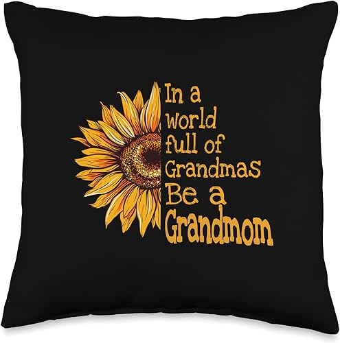 Unique Christmas Birthday Mother's Day Gifts Shop In A World Grandmom - Almohada especial para abuela, 16 x 16 pulgadas, multicolor