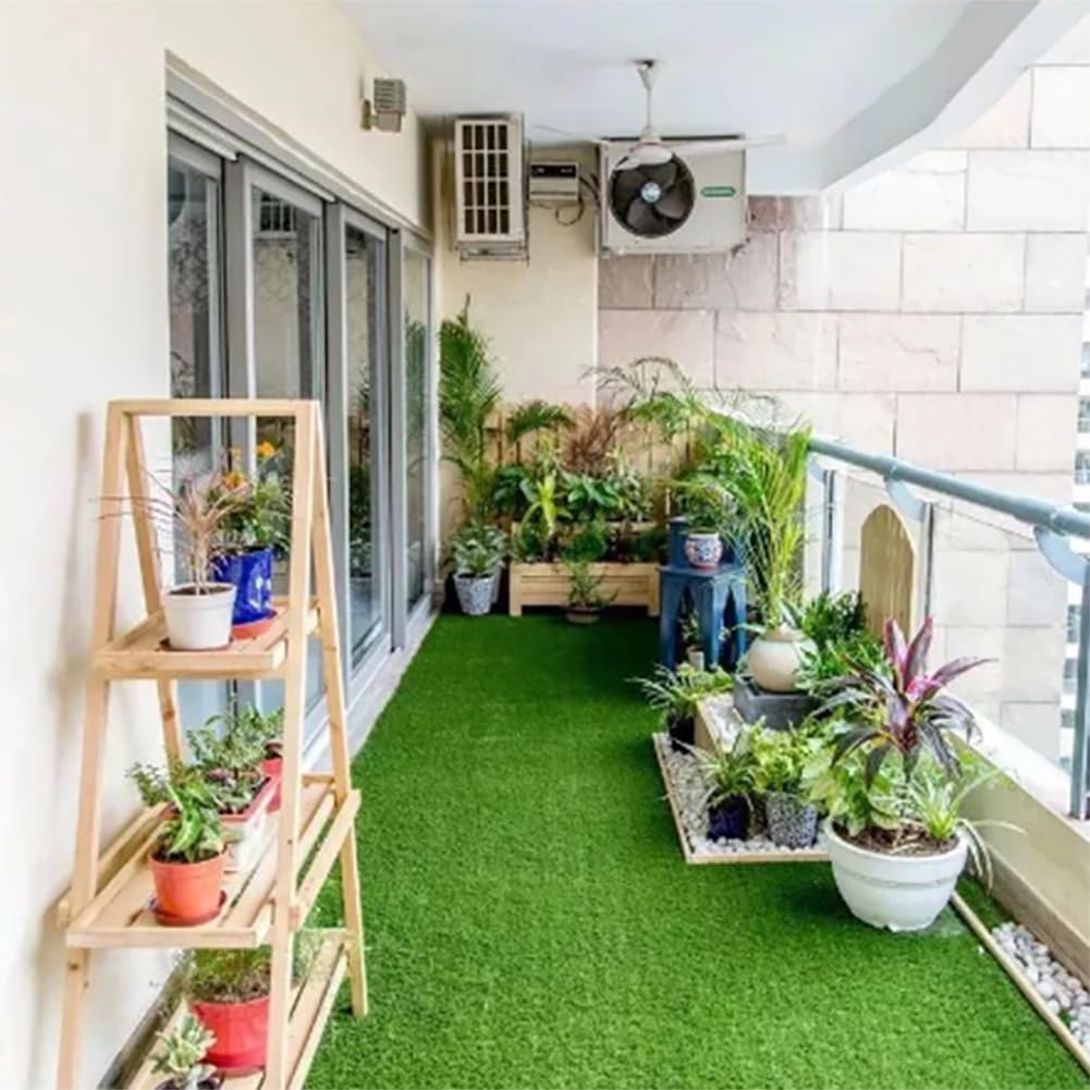 Dywan ze sztucznej trawy 20 mm na balkon, taras i ogród - odporna na warunki atmosferyczne i łatwa w pielęgnacji sztuczna trawa - przepuszczalna dla wody zielona trawa do użytku w pomieszczeniach/
