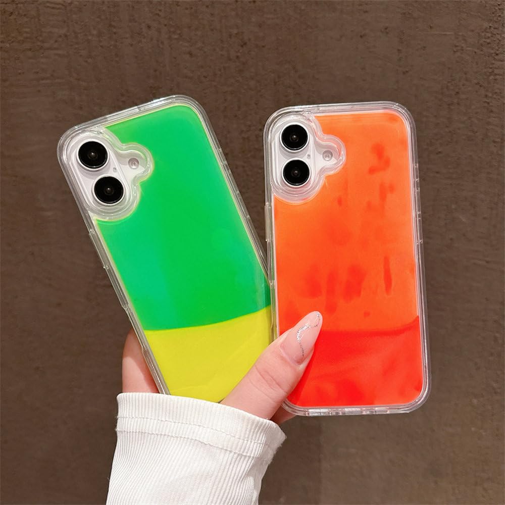 Etui na telefon z ruchomym piaskiem i świecącym w ciemności płynnym brokatem, kolor B, do iPhone'a 16 Pro