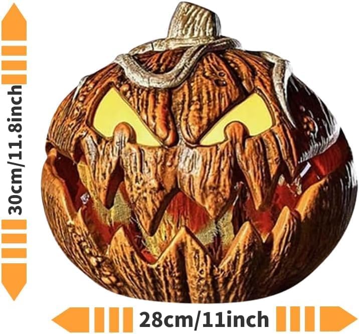 2023 New for TLsic Halloween Gourdo Animatronics, Scary Extendable Talking Pumpkin with Glowing Eyes, Retractable Mouth, Halloween Decorations Outdoor Scary Decor for Front Porch Yard Lawn Garden (A)
