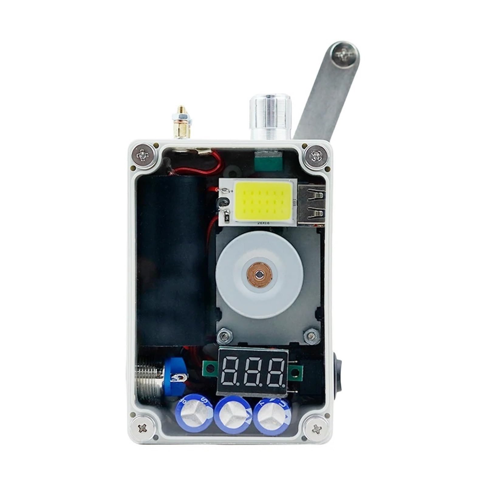 Generador de viento, Generador de manivela, USB portátil emergencia con luz y encendedor, equipo supervivencia compacto para acampar al aire libre,para el hogar barco marino