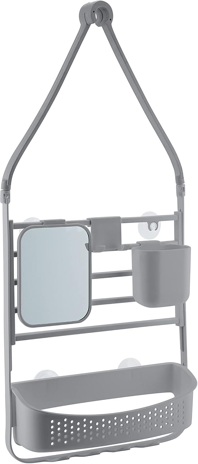 Bath Bliss Deluxe Flex Adjustable Shower Caddy | 2 Hanging Options | Customizable Accessories | Bathroom Storage | White
