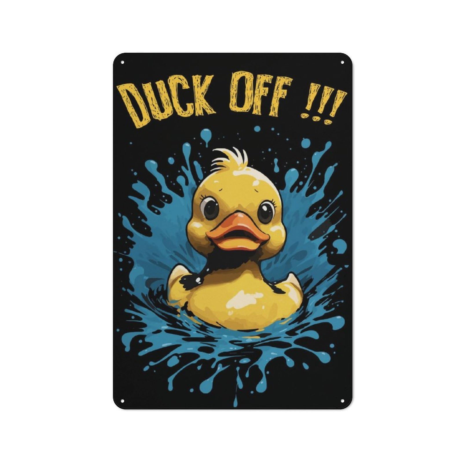 Junmoney Duck Off For Lounge Or Reading Corner, Vintage Metal Sign 30X20cm, For Cooler-Season Styling In Lounge And Reading Corner