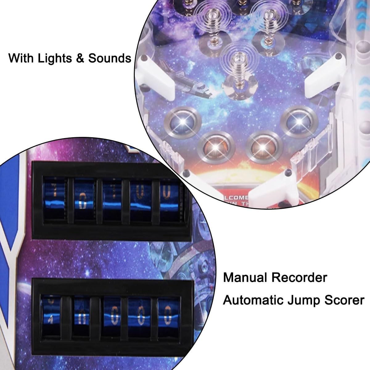 Action and Reflex Pinball Game, Tabletop Electronic Pinball Gifts, Birthdays Desktop Pinball Machine Toy for Boys Girls, Arcade Tabletop Electronic Pinball Gifts for Kids