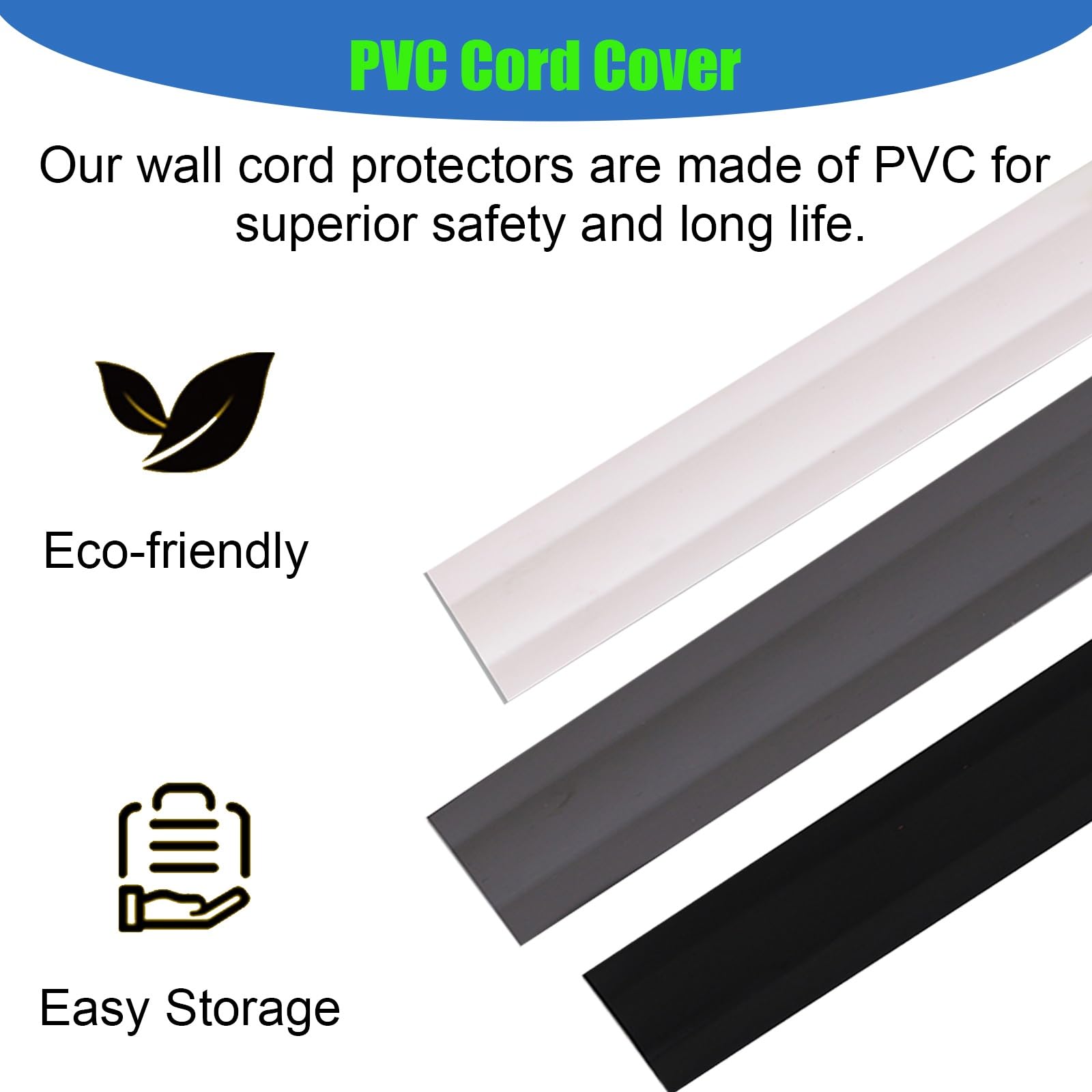 Copricavi Raccogli Canalina Cavi Spegnicavi Ethernet da pavimento/parete, copricavi autoadesivi, protezione cavi per moquette resistente per prolunghe da 1/3, set da 5(5 pack White,W 38mm(1 1/2in) L 1