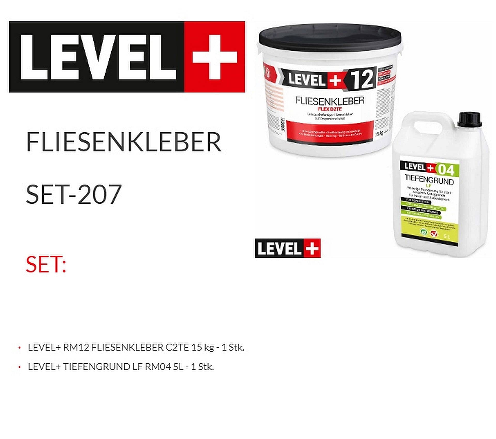 Set 15Kg Weiß Fertig Fliesenkleber Flexkleber + 5L Tiefengrund LF