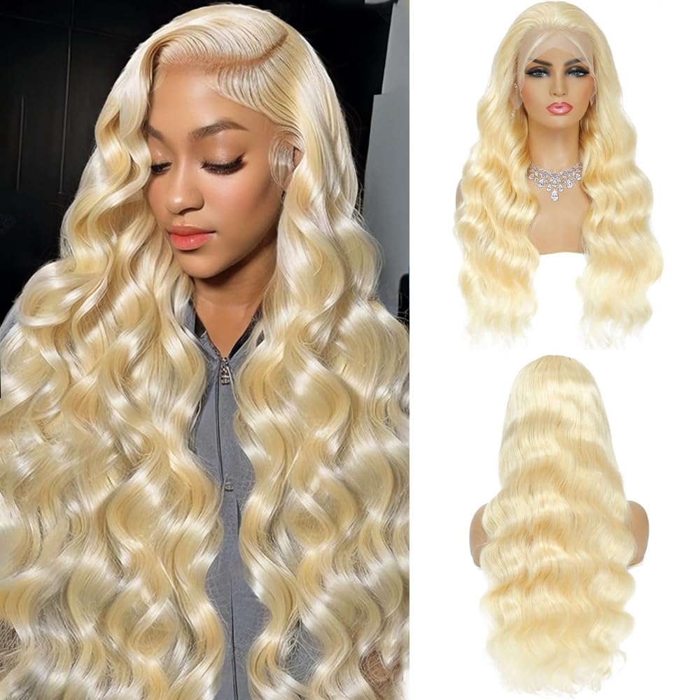 Waimro 613 Lace Front Wigs Human Hair Pre Plucked Blonde Body Wave Lace Front Wig Human Hair 210 Density 613 13x6 HD Lace Frontal Wig 12A Glueless