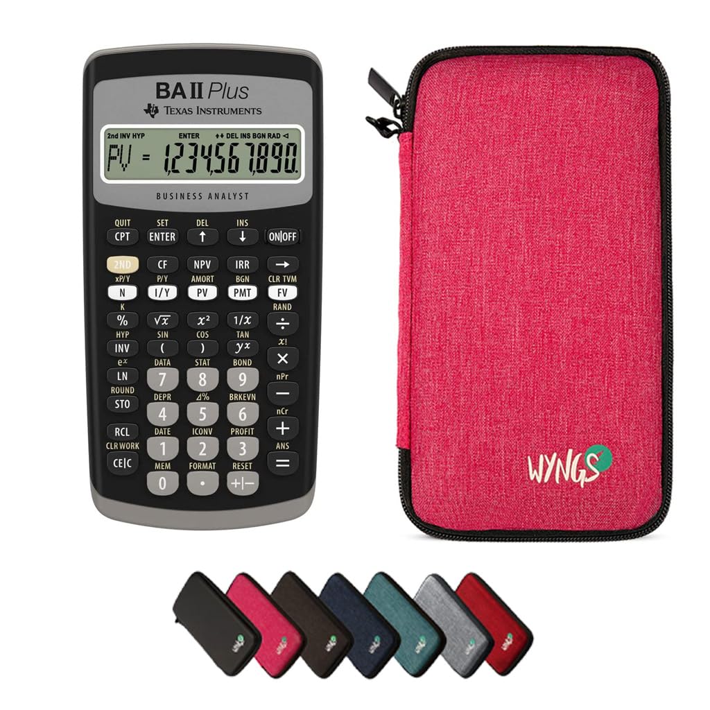 CALCUSO Paquete Básico Rosa con Calculadora TI BA II Plus