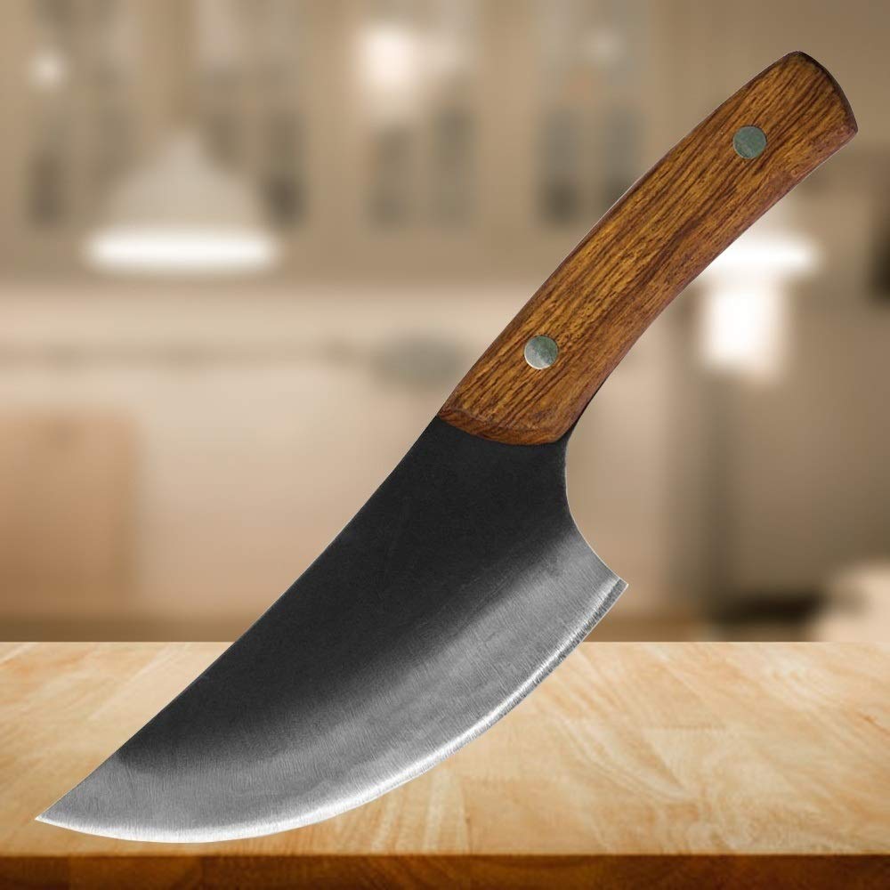 Boning Knife, High Clad Steel Kitchen Knives Handmade Forged Butcher Knife Full Tang Handle Meats Cleaver Boning Knife BY ZZYY