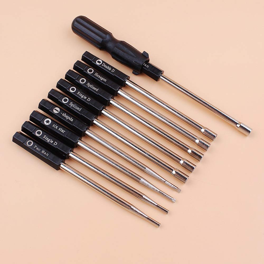 Tiempo Beixi Herramientas Destornillador 10pcs Carburador Carburador Adjusing for el Ajuste de Husqvarna Stihl Zama Walbro Motosierra de Recorte Conjunto de Herramientas