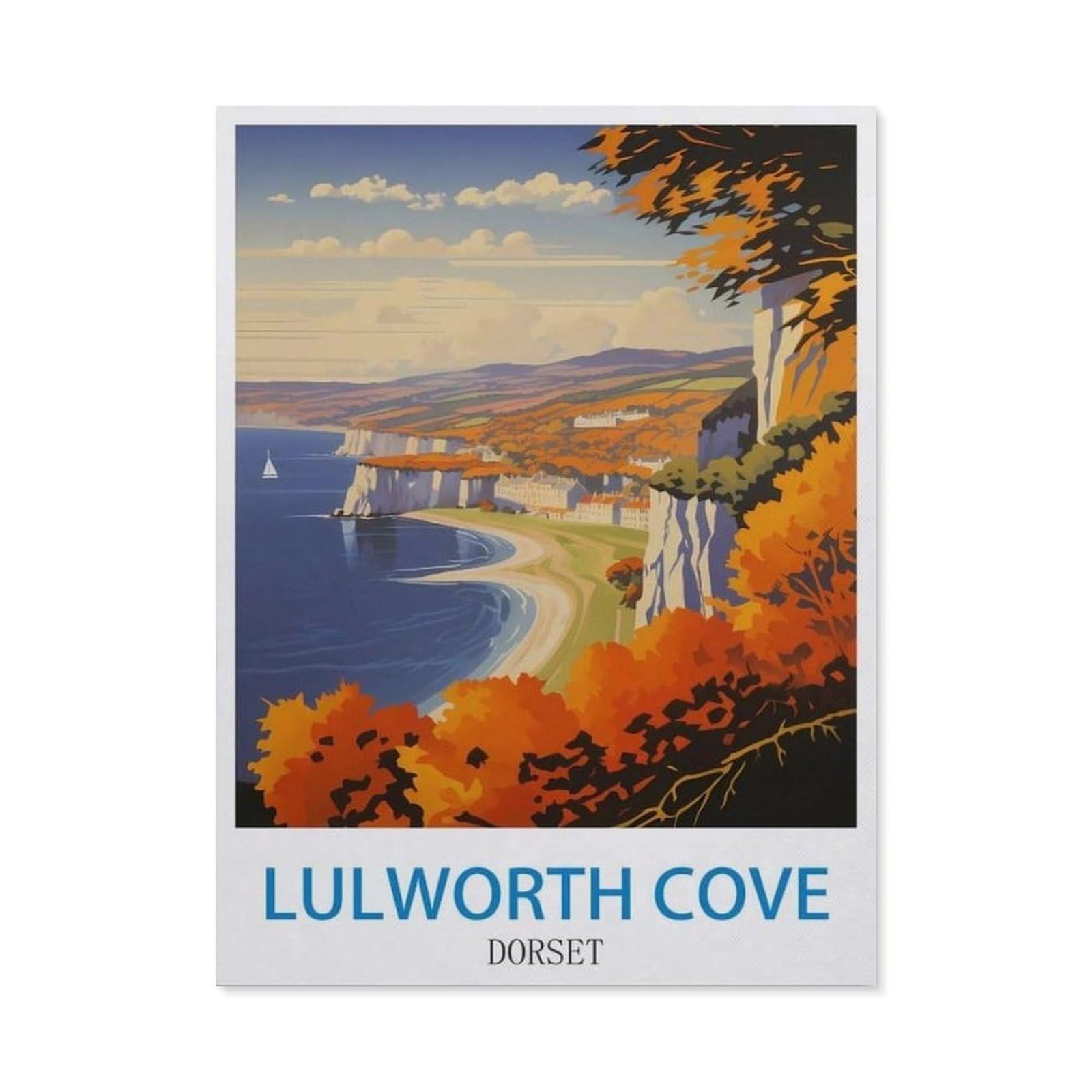 BEAYODKP Full Diamond 5D DIY Diamond Painting，Lulworth Cove Dorset