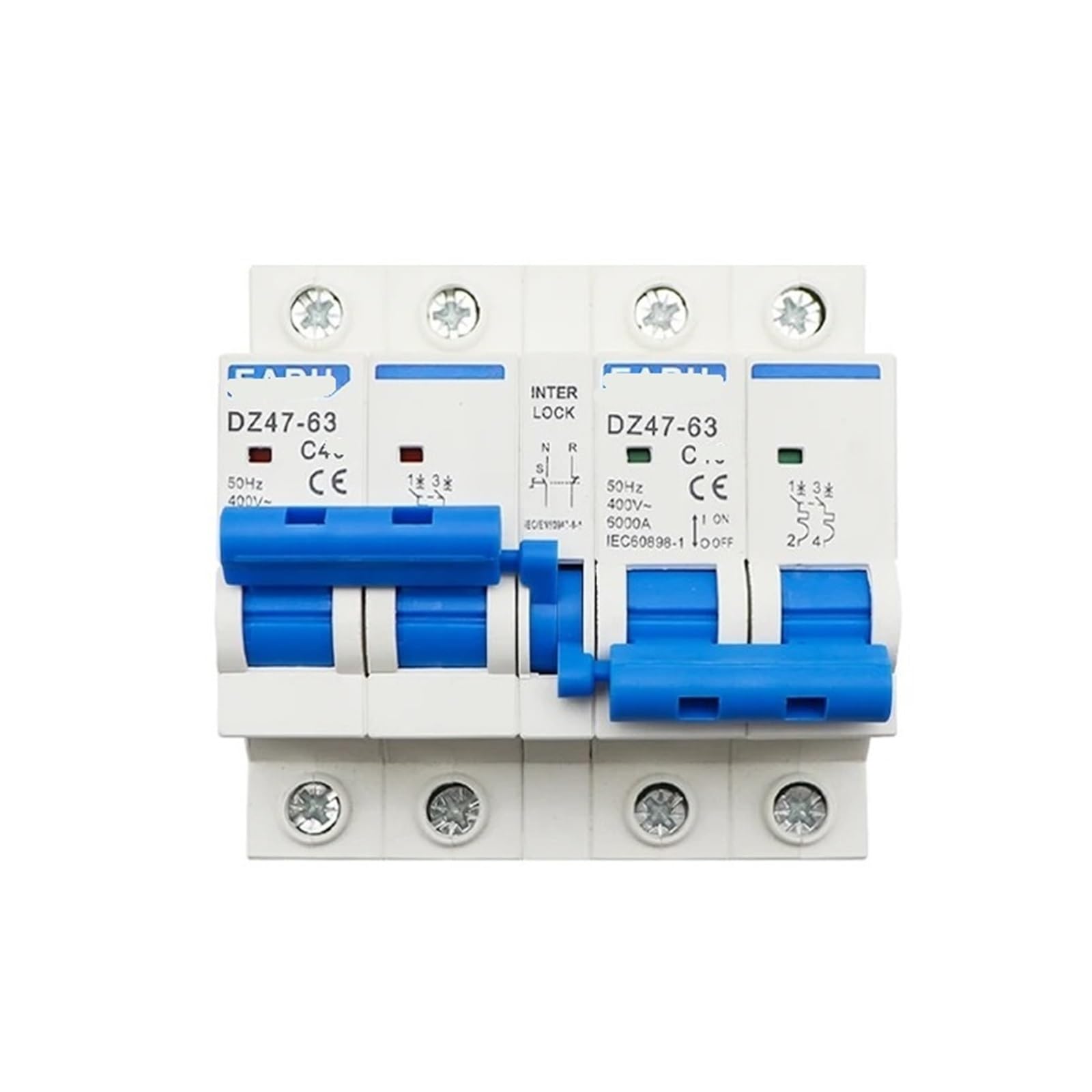 JNVFTCUX 2P+ AC Dual Power Manual Transfer Interlock Circuit Breaker DIN Rail Disconnect Switch 40A 63A(40a)