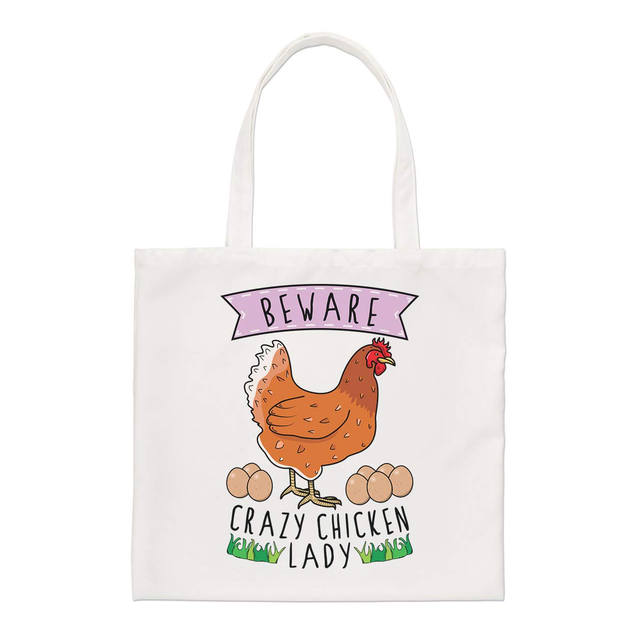 Beware Crazy Chicken Lady Regular Tote Bag