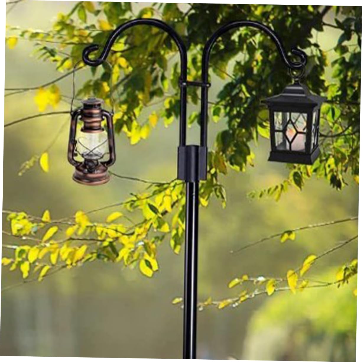 Abaodam Gancio da Pastore da Terra Accessorio per Giardino Esterno per Appendere Piante Lanterne Campanelli Eolici Cesti Fiori Mangiatoie Uccelli Decorazioni