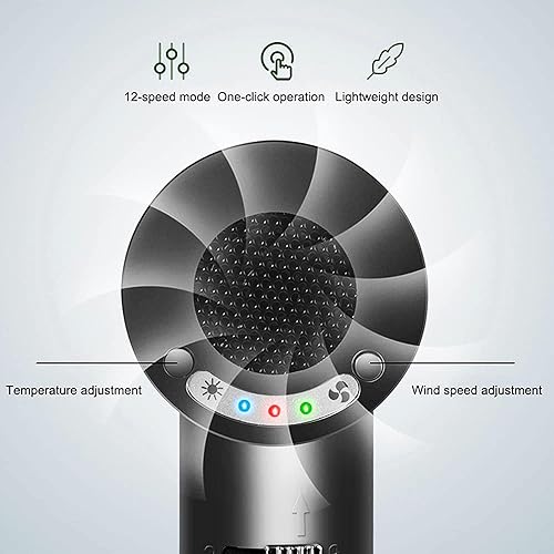 Miniatura 2 de Secador de pelo inalámbrico portátil, 12 modos de viento/temperatura, secador de pelo de viaje recargable de energía móvil, para exteriores e